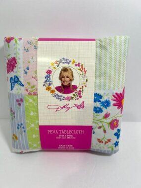Dolly Parton Bloom Butterflies & Flowers Tablecloth 60 x 84 Peva Polyester